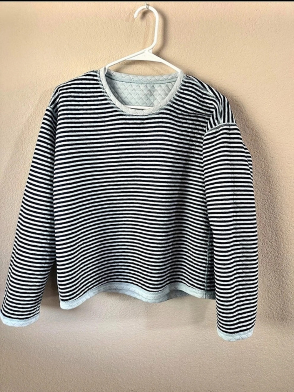J.Crew Reversible Quilted Sweatshirt Striped Reversible Sweatshirt Size Small